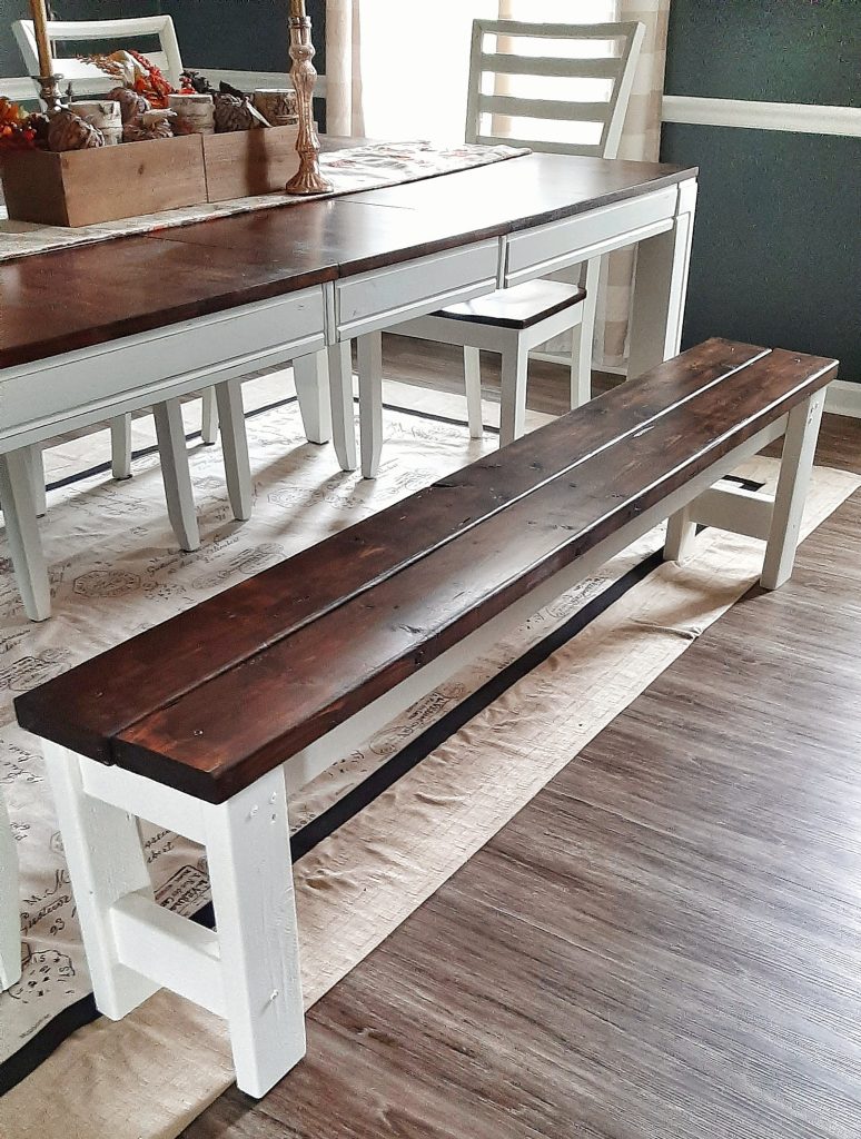 homemade kitchen table bench