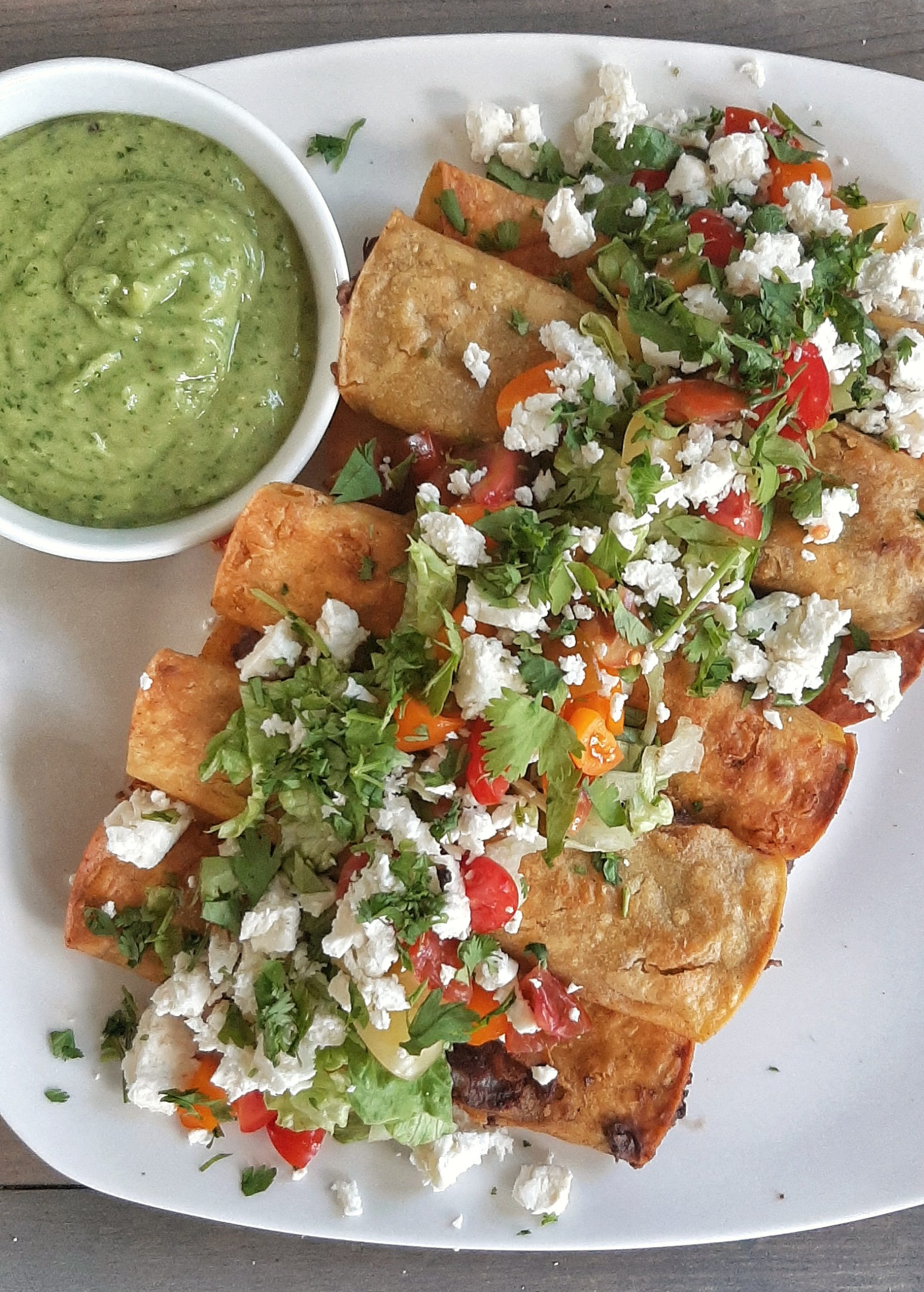 Vegetarian Flautas with Creamy Avocado Sauce – THE PERFECTLY IMPERFECT LIFE